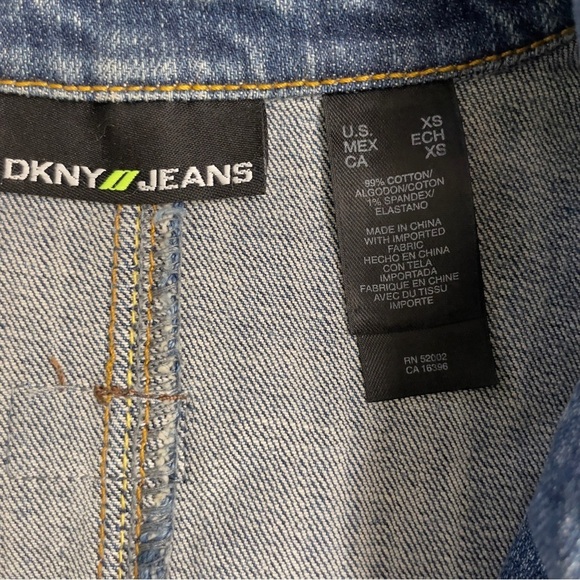 DKNY Blue Jean Jacket with Embroidered Detail - Picture 10 of 10